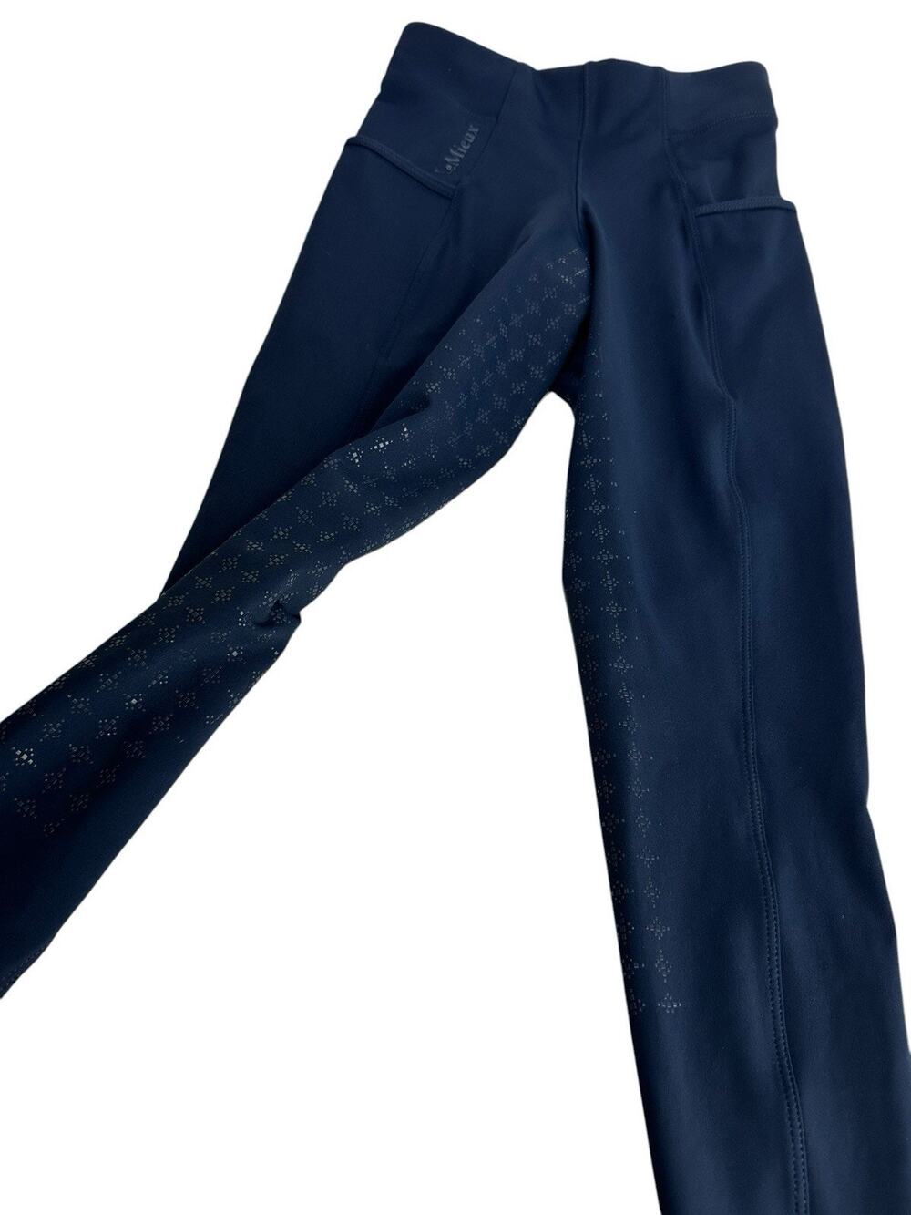 LeMieux Pull On Breech Blue Non-Slip Seamless Legging Equestrian Pants XXS